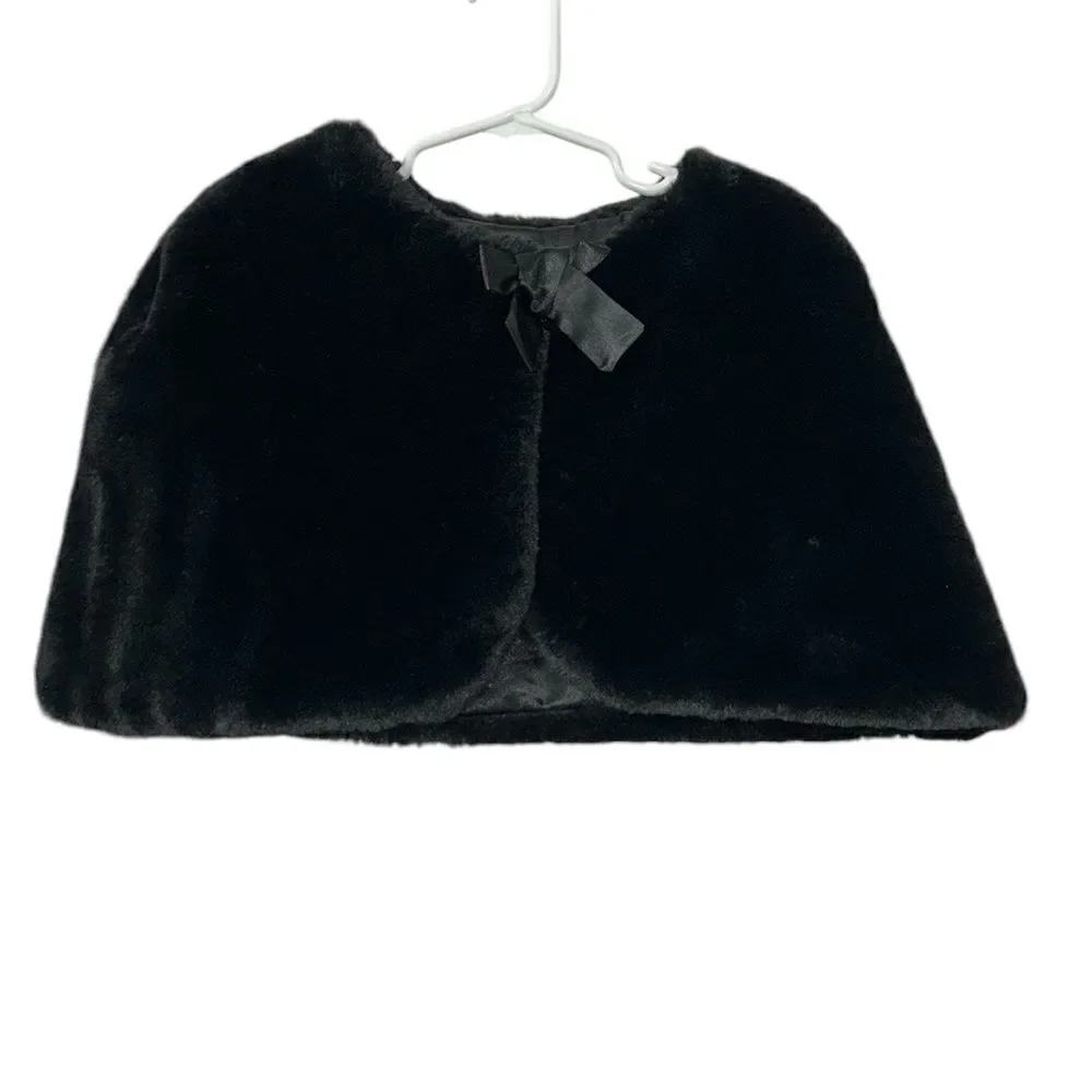 Children’s Place Faux Fur Black Cape(Size L 10/12)
